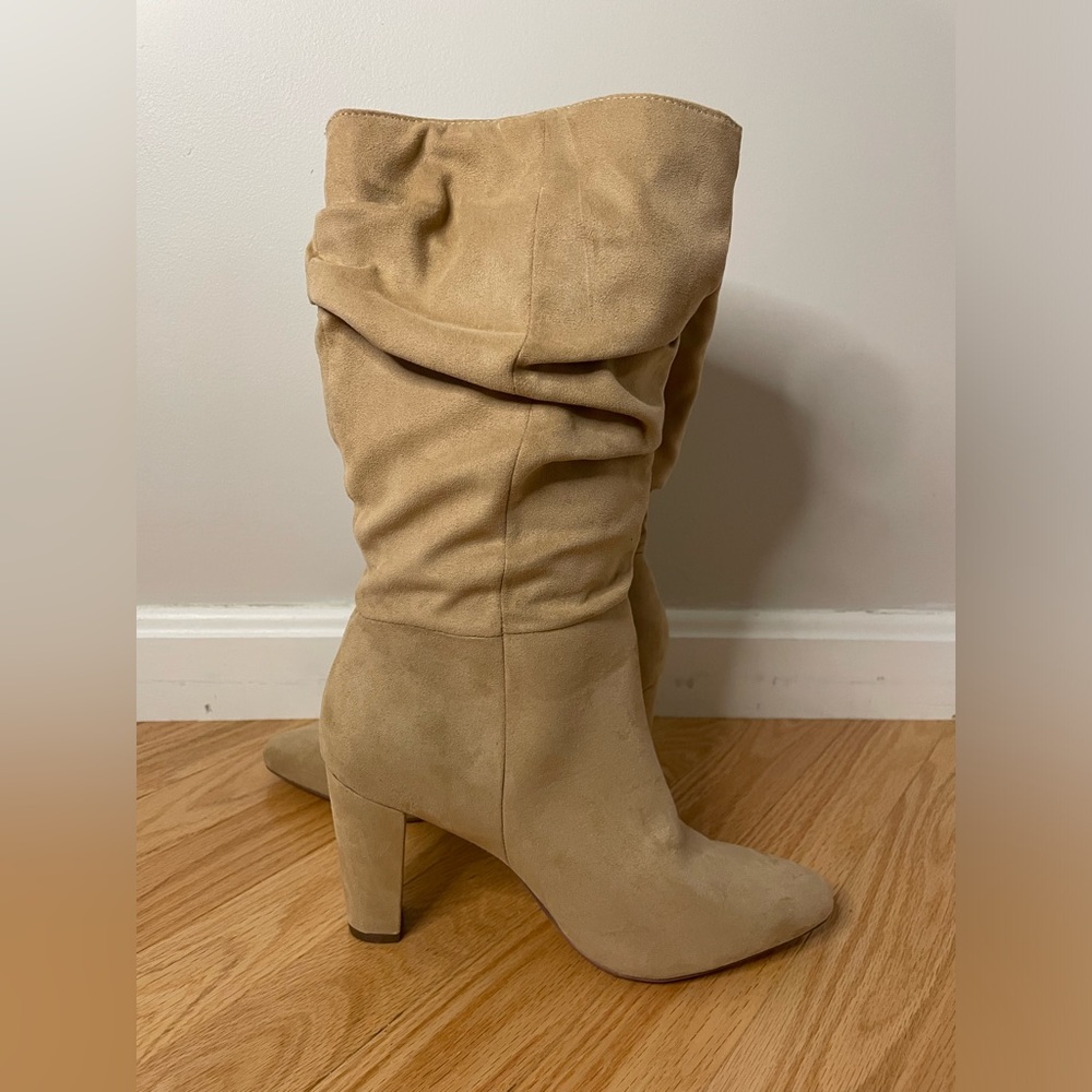 Banana Republic Slouchy Suede High Heel Boot, Biscotti, Size 7, NWT - Picture 3 of 12